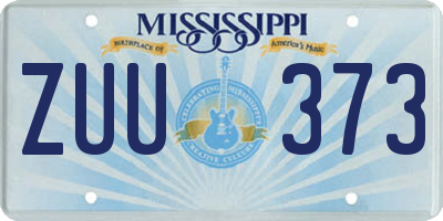 MS license plate ZUU373