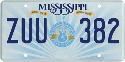 MS license plate ZUU382