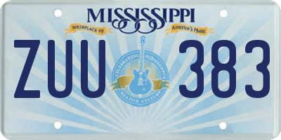 MS license plate ZUU383