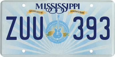 MS license plate ZUU393