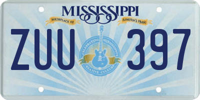 MS license plate ZUU397