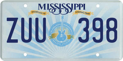 MS license plate ZUU398
