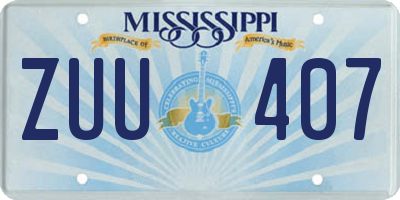 MS license plate ZUU407