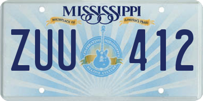 MS license plate ZUU412