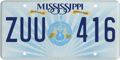 MS license plate ZUU416