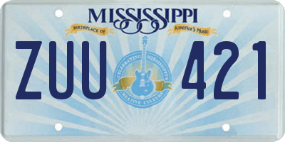 MS license plate ZUU421
