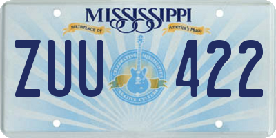 MS license plate ZUU422