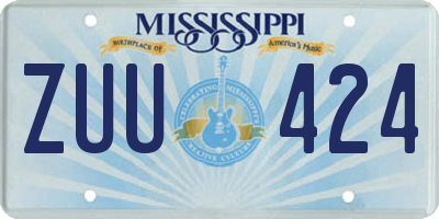 MS license plate ZUU424