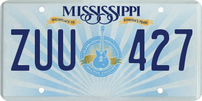 MS license plate ZUU427
