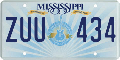 MS license plate ZUU434