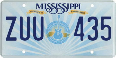 MS license plate ZUU435