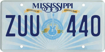 MS license plate ZUU440