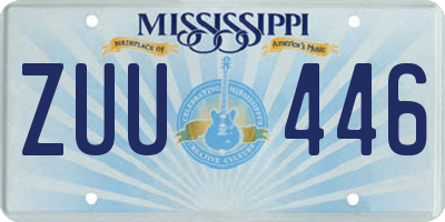 MS license plate ZUU446