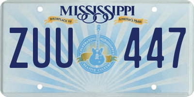 MS license plate ZUU447