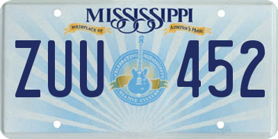 MS license plate ZUU452