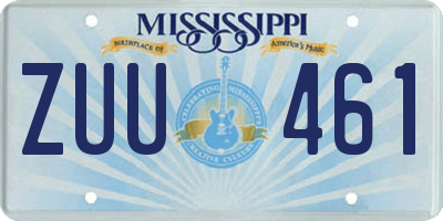 MS license plate ZUU461