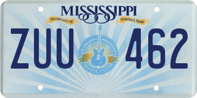MS license plate ZUU462