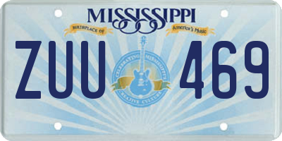 MS license plate ZUU469