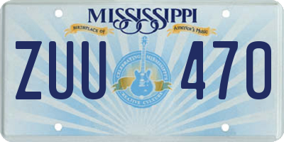 MS license plate ZUU470