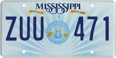MS license plate ZUU471