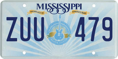MS license plate ZUU479