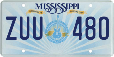 MS license plate ZUU480