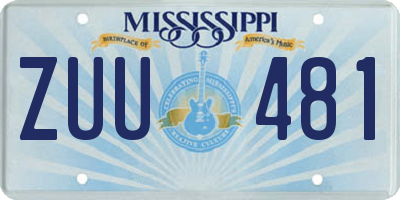 MS license plate ZUU481