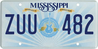 MS license plate ZUU482