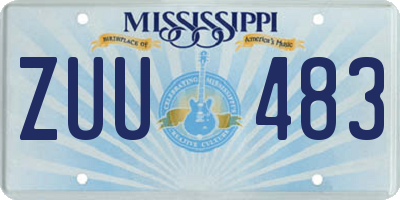 MS license plate ZUU483