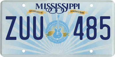 MS license plate ZUU485