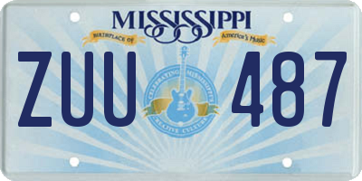 MS license plate ZUU487
