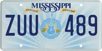 MS license plate ZUU489