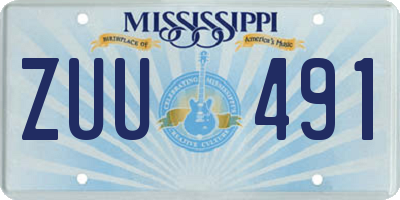 MS license plate ZUU491