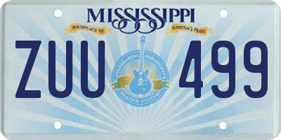 MS license plate ZUU499