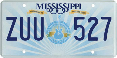 MS license plate ZUU527