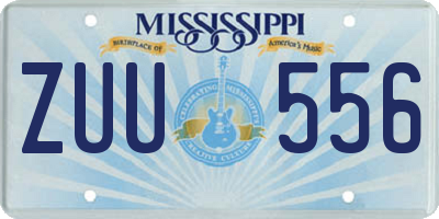 MS license plate ZUU556