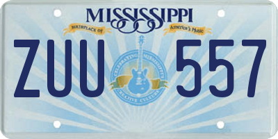 MS license plate ZUU557