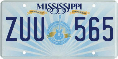 MS license plate ZUU565