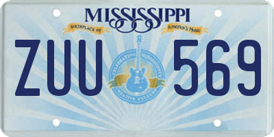 MS license plate ZUU569