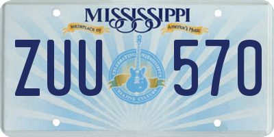 MS license plate ZUU570