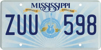MS license plate ZUU598