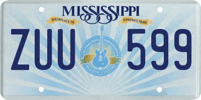 MS license plate ZUU599