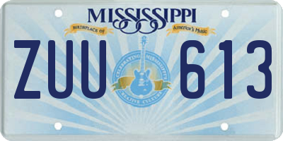 MS license plate ZUU613