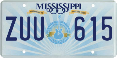 MS license plate ZUU615