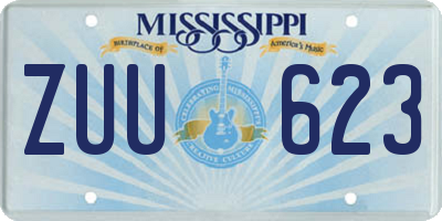 MS license plate ZUU623
