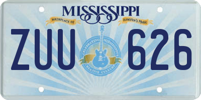 MS license plate ZUU626