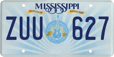 MS license plate ZUU627