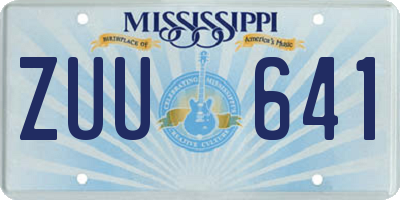 MS license plate ZUU641