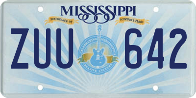 MS license plate ZUU642
