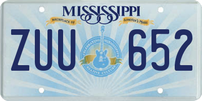MS license plate ZUU652